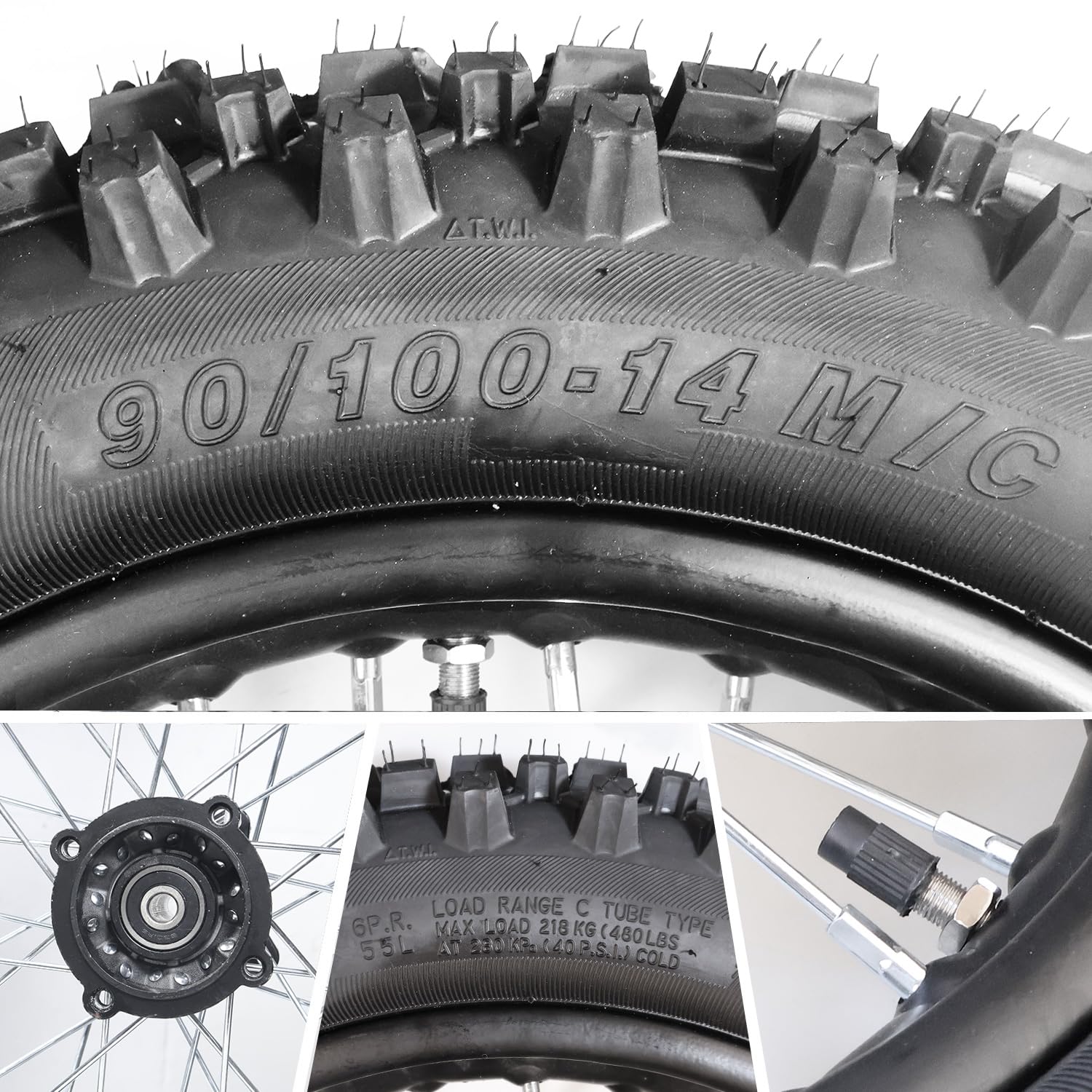 Amazon | RUIQIMOTO 3.00-14 90/100-14 リアと2.75x17 70/100-17
